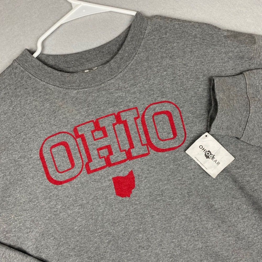 Independent Trading Company Ohio Gear Sweatshirt XL Gray Red Graphic Pullover